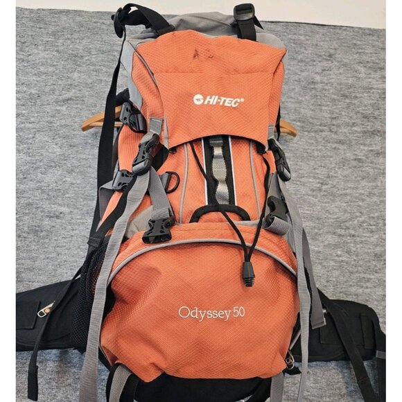 Orange Black And Gray Odyssey 50 Hi-Tec Hiking Backpack - Picture 1 of 7